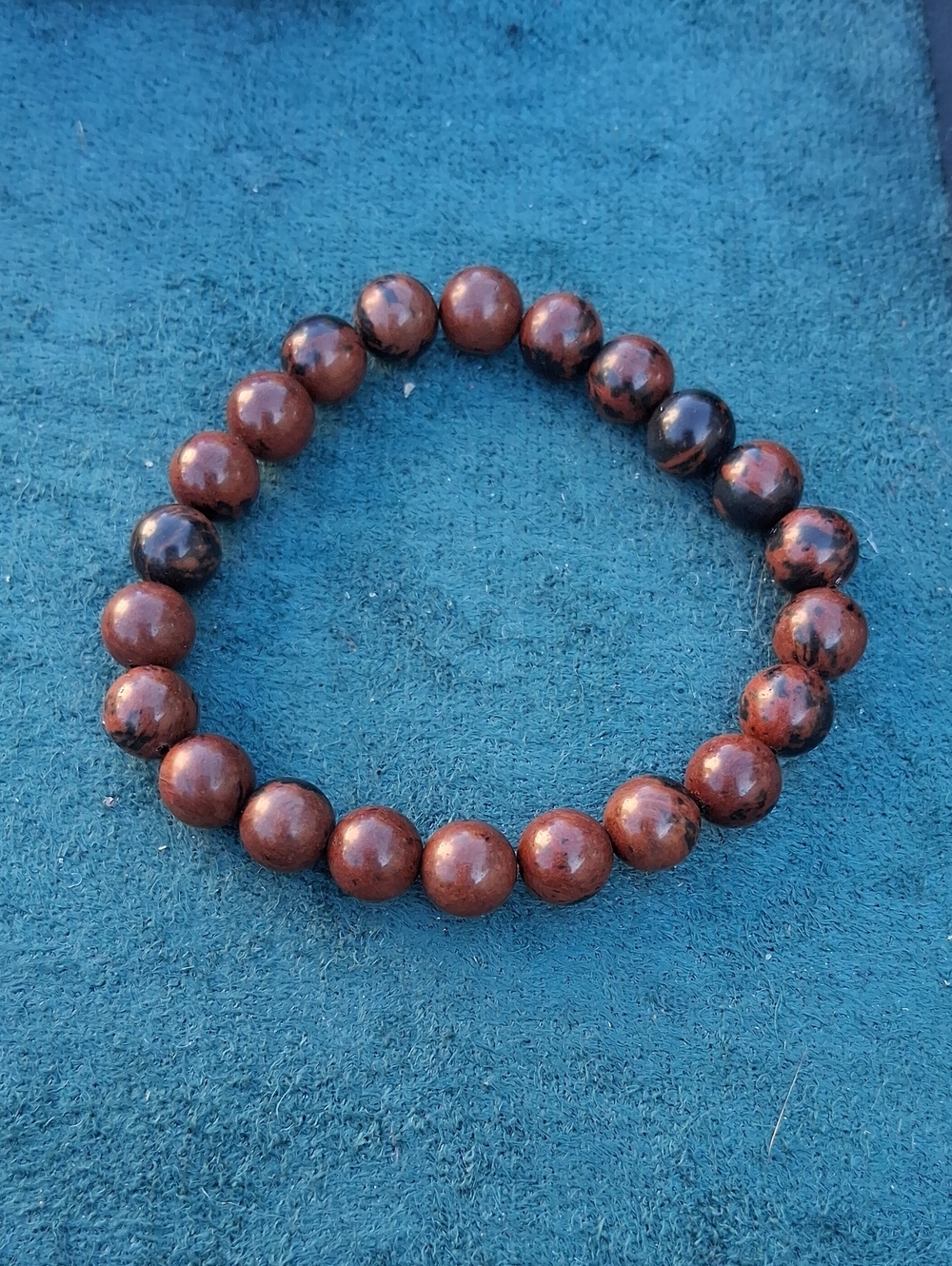 8mm Mahogany Obsidian Stretchy Gemstone Bracelet